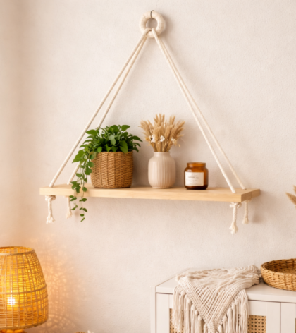 etagere murale en bois clair