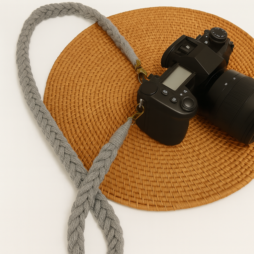 sangle grise en macramé