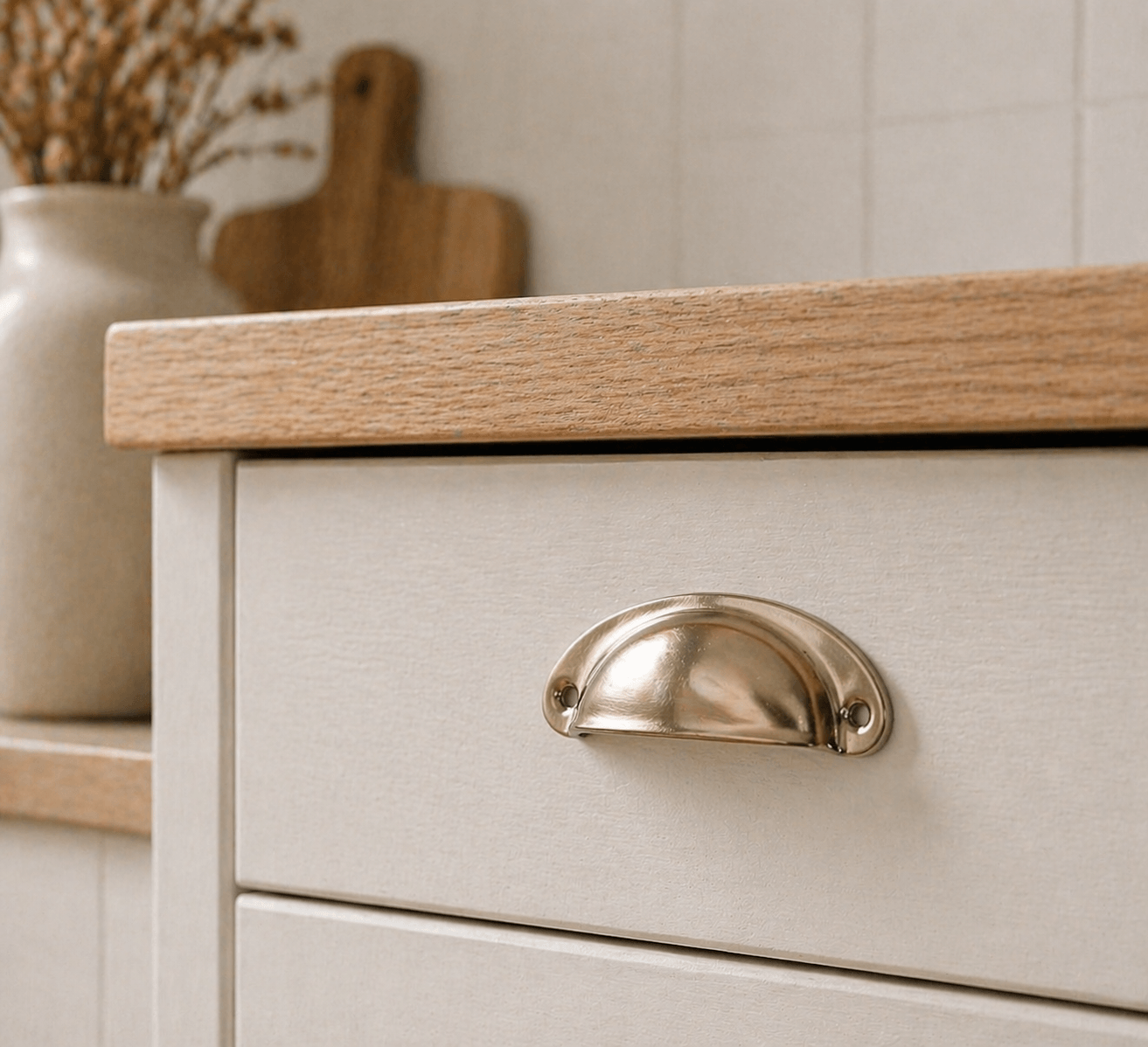 poignée d'armoire en laiton argent
