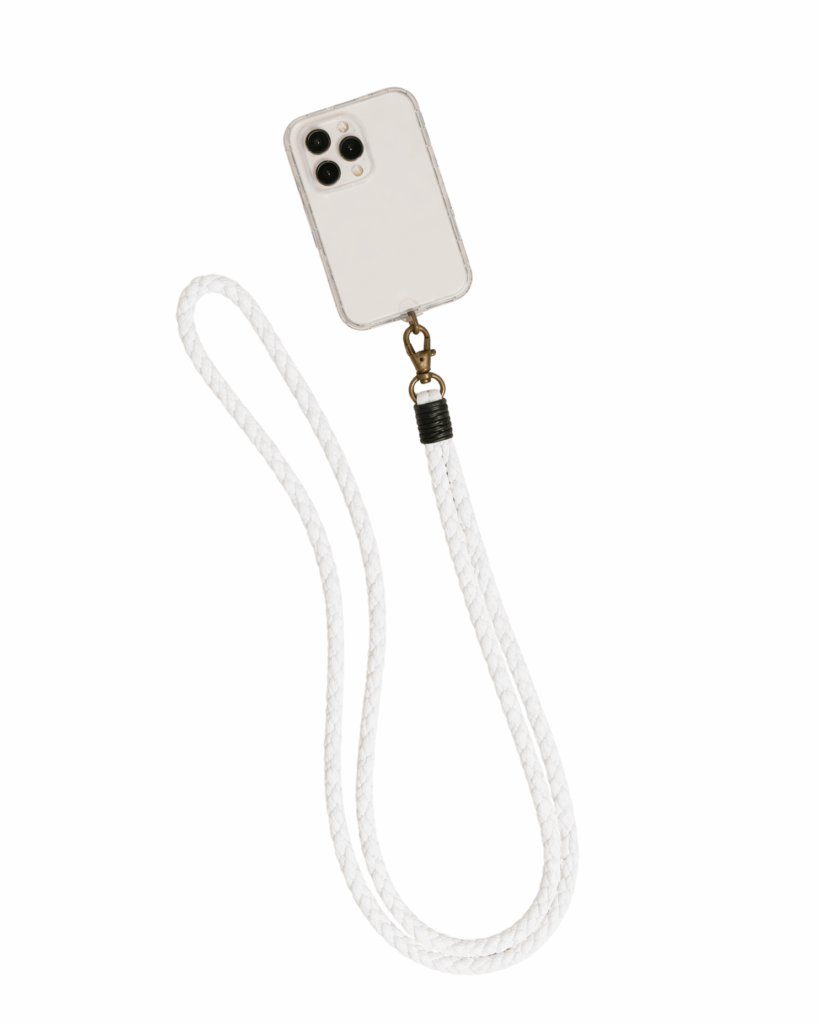 sangle pour telephone blanc