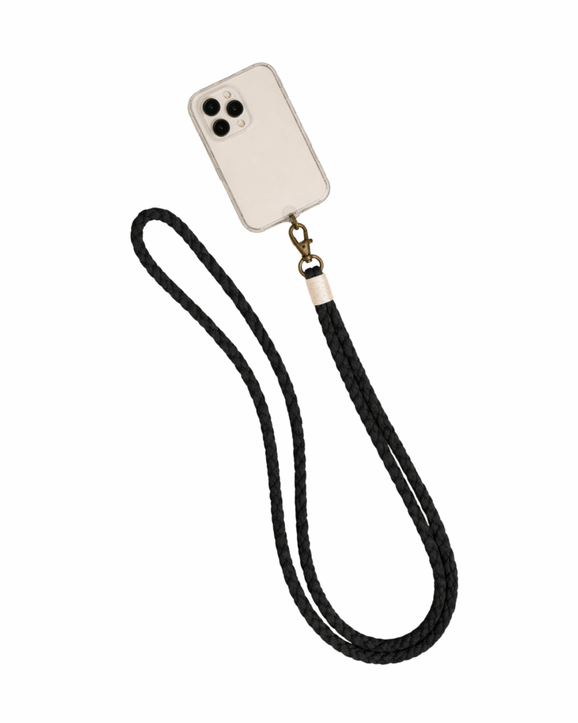 longue sangle noire pour téléphone