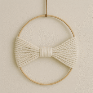 decoration murale en macrame blanc