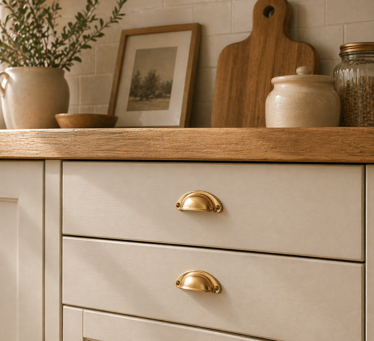 2 poignées décoratives en laiton ( Or ) – Image 2