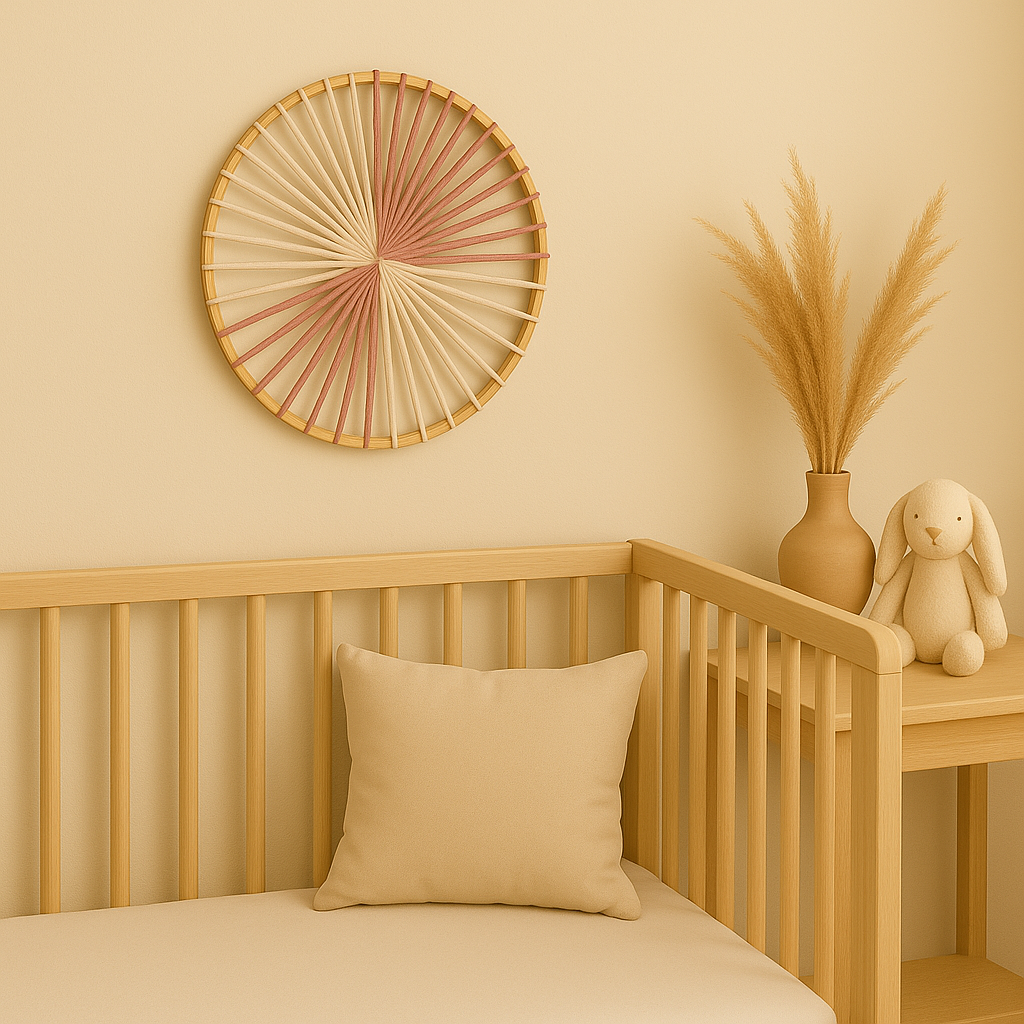 Décoration murale en macramé - Rose et crème – Image 2