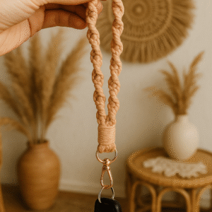 Porte-clés torsadé terracotta