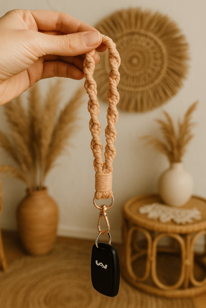Porte-clés torsadé terracotta