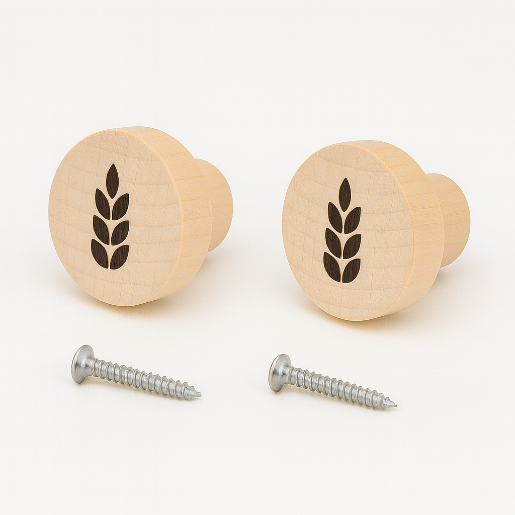 bouton en bois naturel