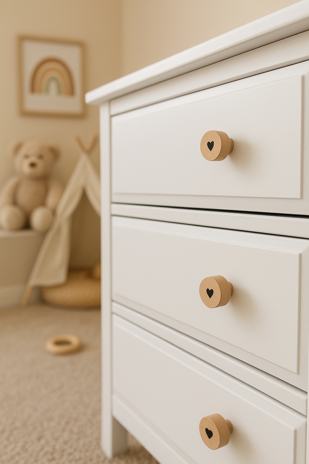 boutons armoire en bois