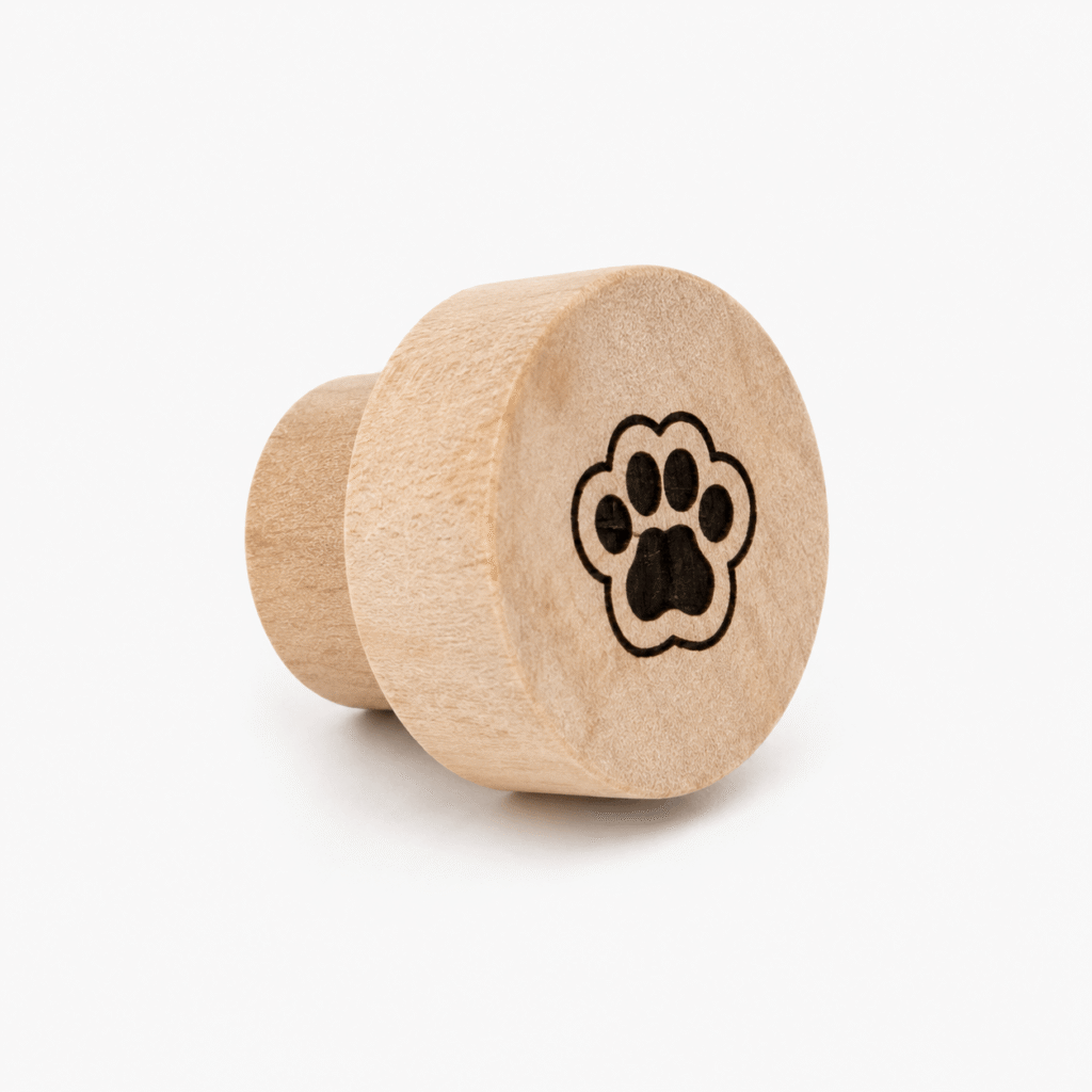 bouton armoire avec motif patte de chien