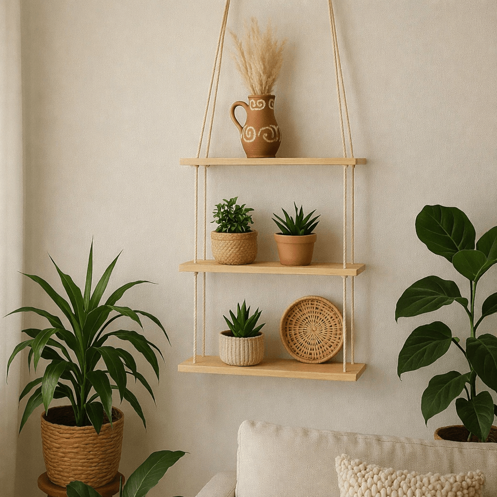 etagere flottante en bois a 3 niveaux