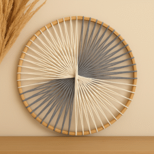 roue tisse en macrame gris