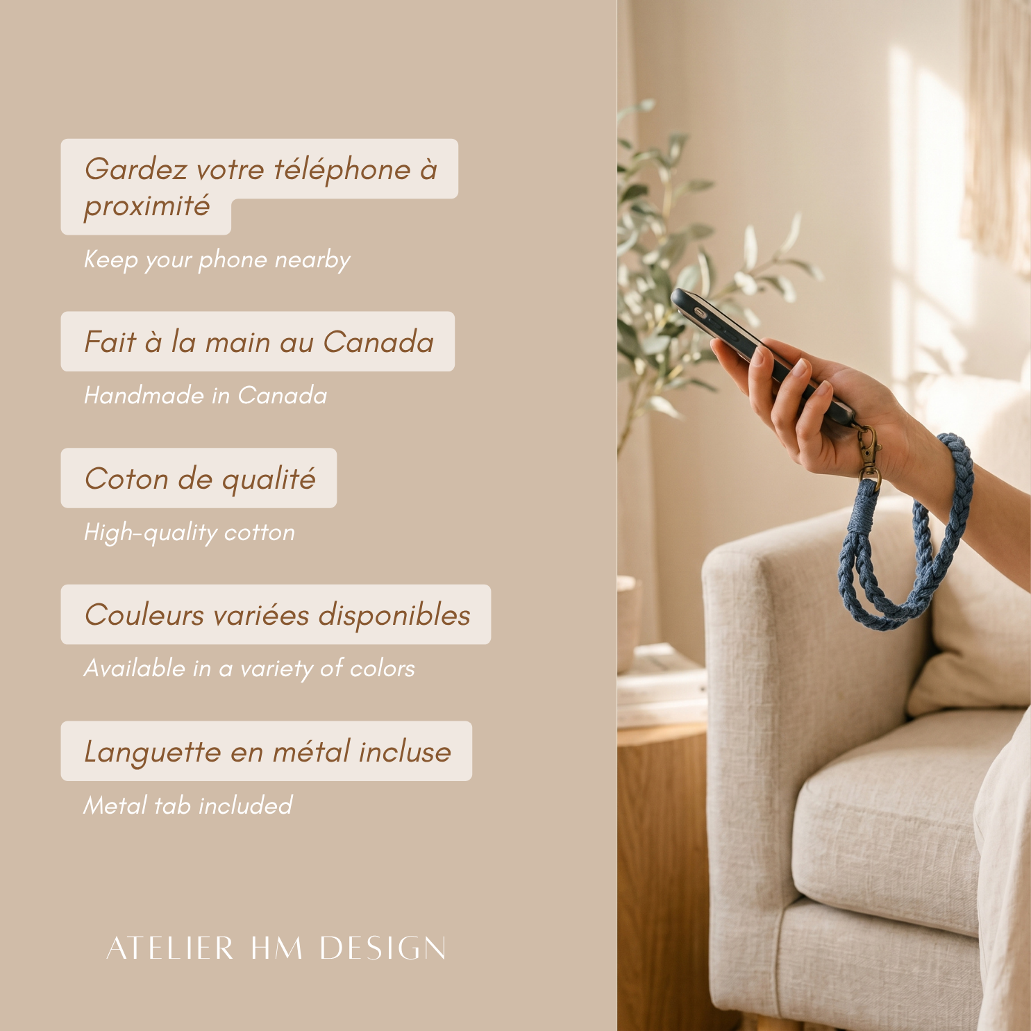 Longue sangle pour téléphone ( Rouille ) – Image 3