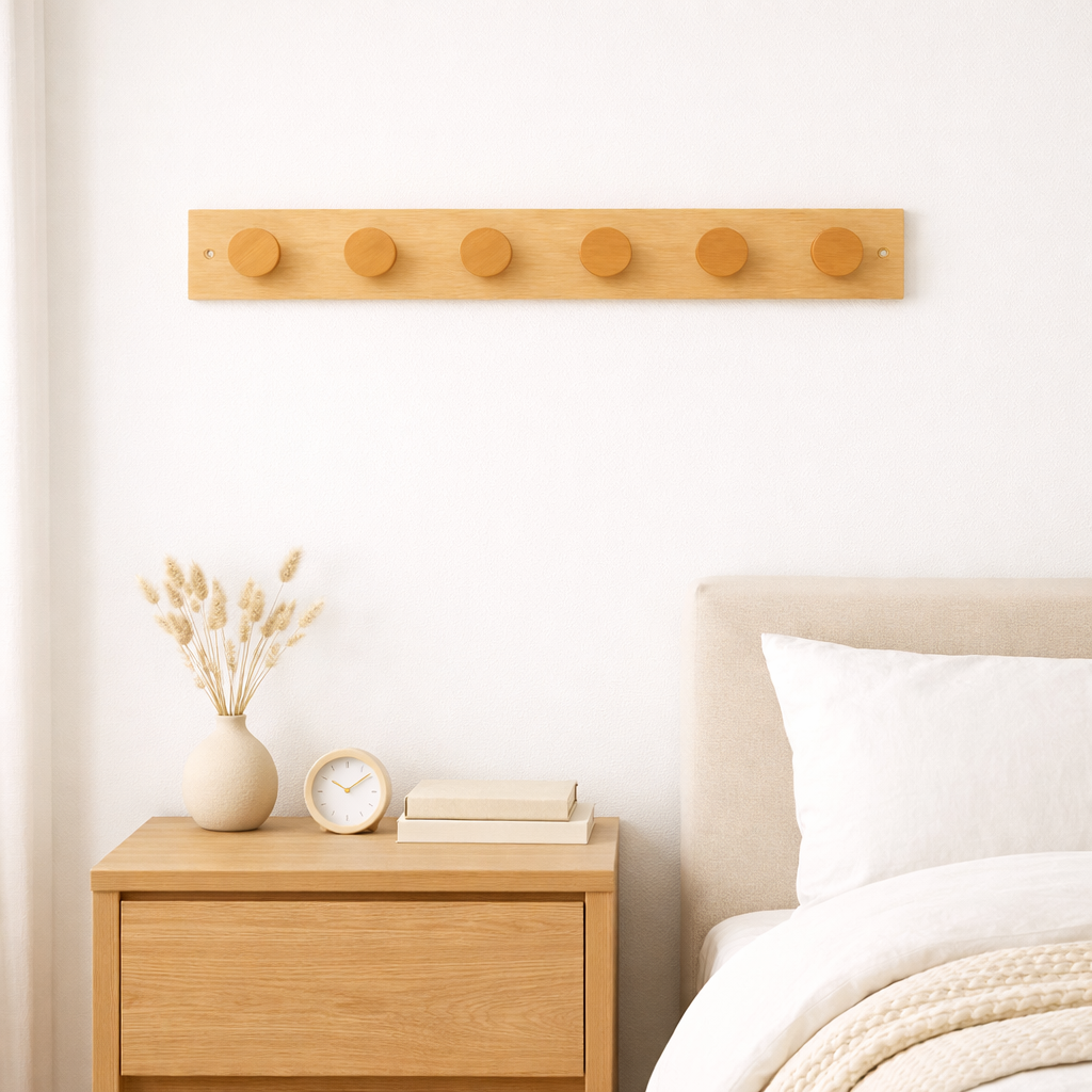 crochet mural en pin chambre