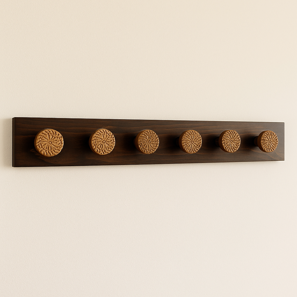 Porte-manteau boho avec supports en rotin - Cacao – Image 3