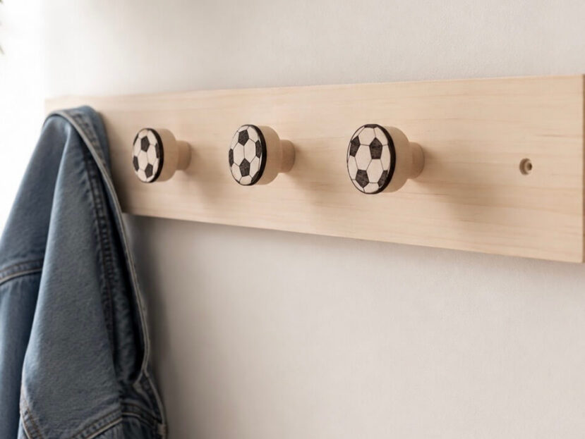 crochet mural motif ballon de soccer