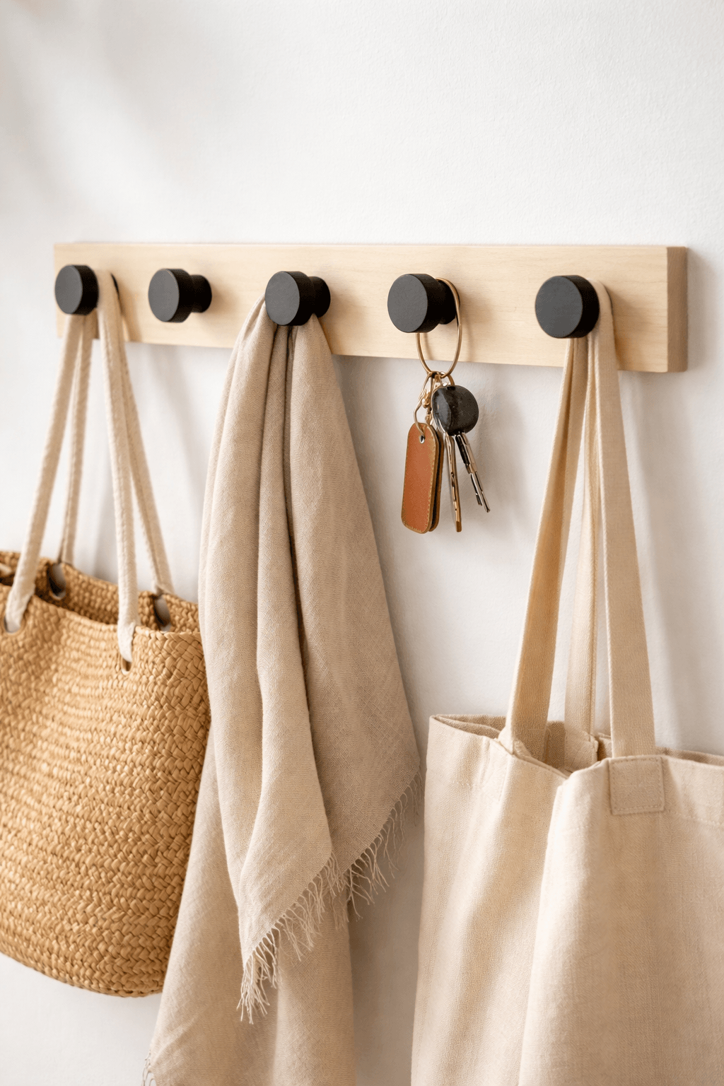 porte manteau mural en bois massif