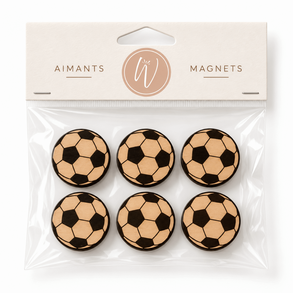 aimants en bois ballon de soccer