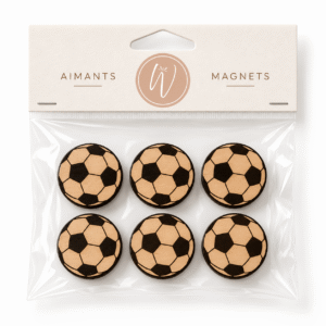 aimants en bois ballon de soccer