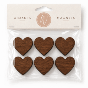 aimants en bois forme de coeur