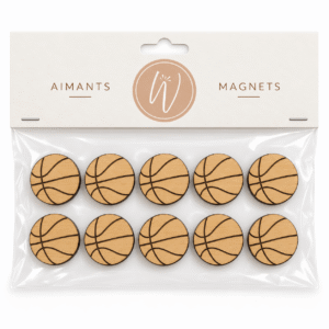 aimants en bois pour frigo basketball