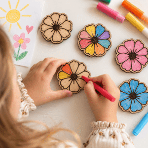 accessoire en bois a colorier