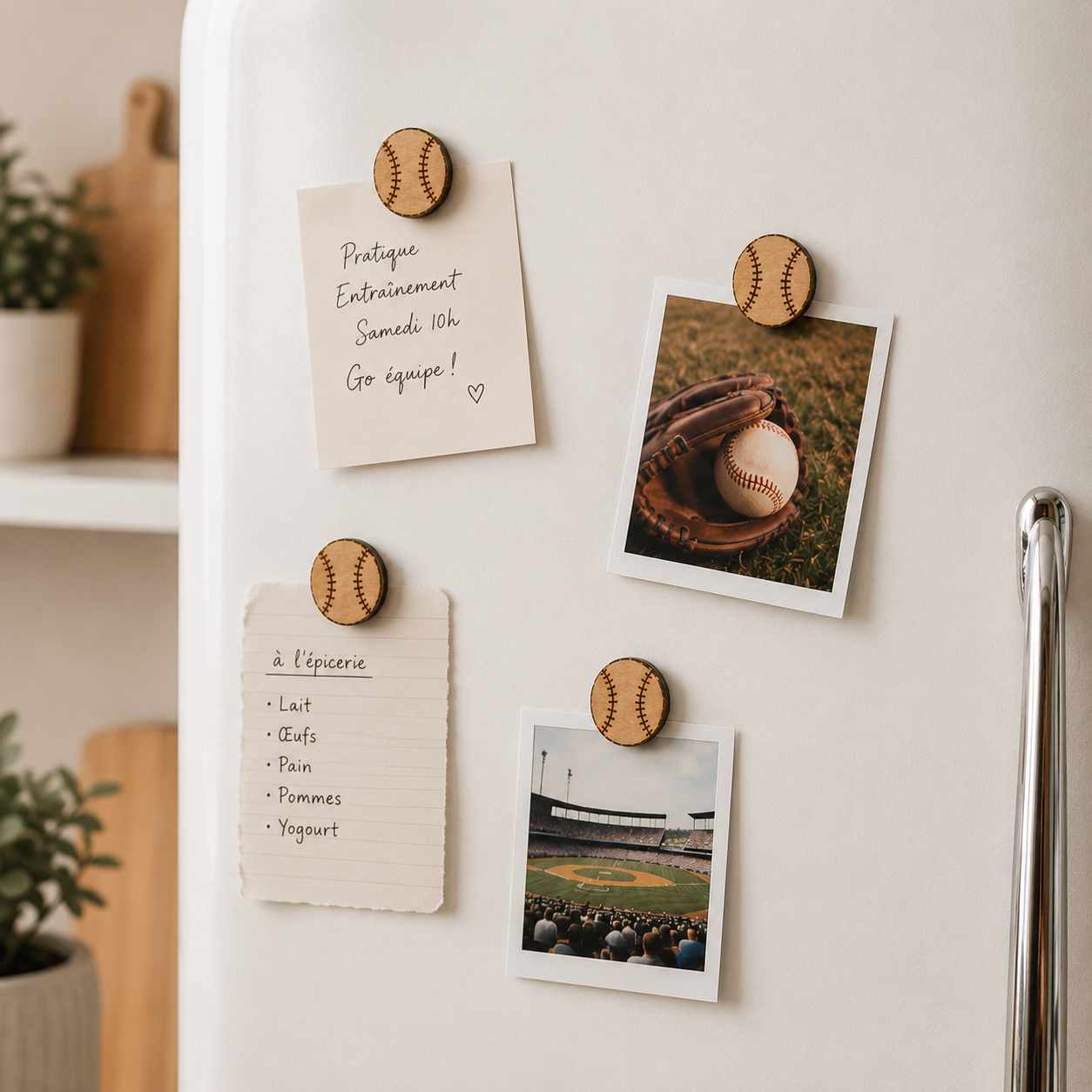 aimant pour frigo en forme de baseball