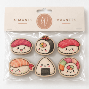 aimants kawaii pour frigo en forme de sushis