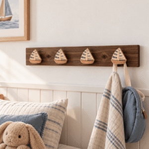 crochet mural avec bateau voilier