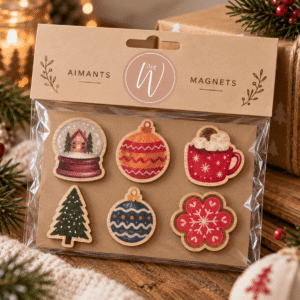 aimants de noël en bois