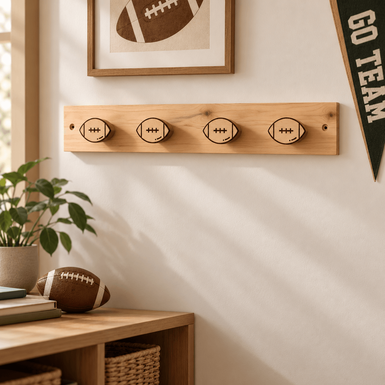 Crochet mural en bois – Football américain – Image 3