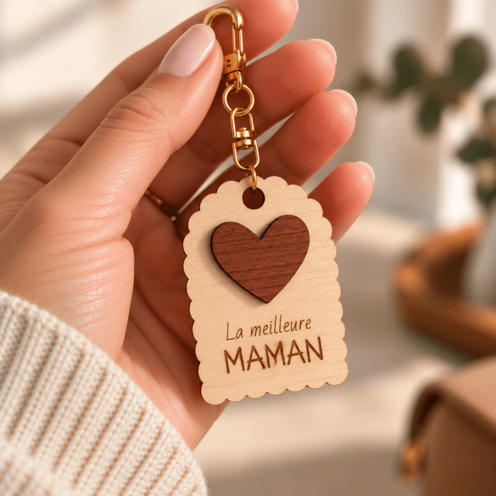porte clés en bois meilleure maman