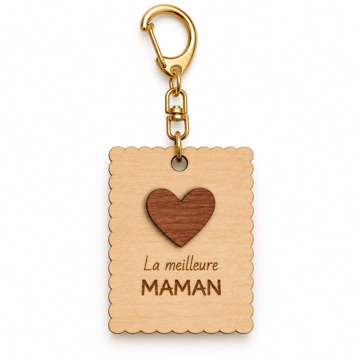 Porte-clés en bois – La meilleure maman – Image 3